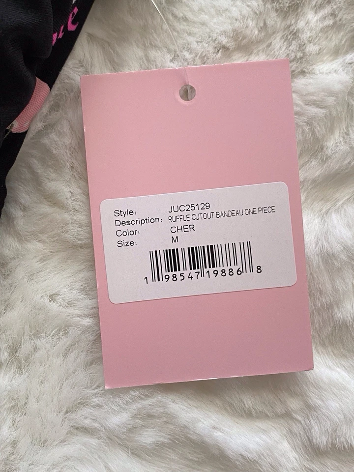 Traje de baño Juicy Couture con volantes recortados de una pieza forrado logotipo de cereza talla M NUEVO Foto 4 de 4