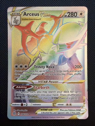 Pokémon TCG Arceus VSTAR Holo Secret Rare Card 176/172 Brilliant Stars 2022