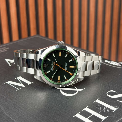 Rolex Milgauss 116400GV Silver Oyster Bracelet Bezel Full Set Polished