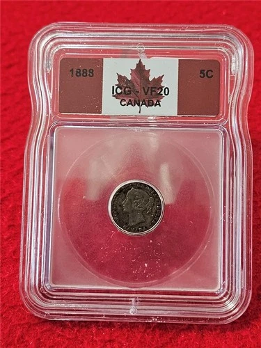 1888 CANADA Queen Victoria ICG - VF20 SILVER NICKEL                       #T2554