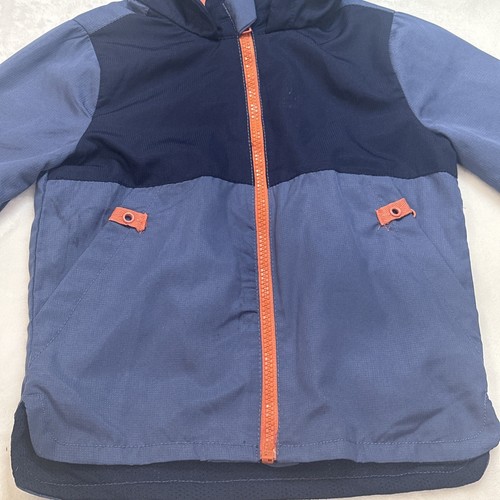 Tommy Bahama 3T boys Gray And navy spring windbreaker hooded jacket With Fin - Picture 2 of 11
