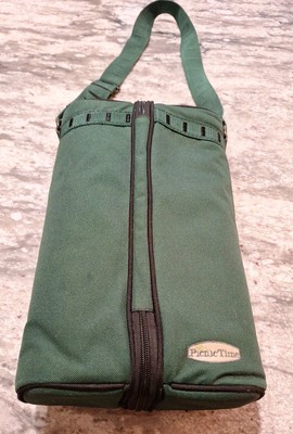 PicnicTime Travel Shoulder Wine Tote Carrier Bottle Plastic Glasses Corkscrew