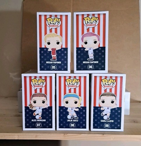 Funko Pop! Paquete de 5 Leyendas Deportivas USWNT Fútbol Alex Morgan Carli Lloyd Ertz - Imagen 10 de 12