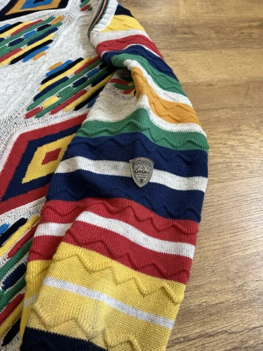 Suéter tejido 3D Carlo Colucci estilo Coogi vintage - raro - Imagen 7 de 17