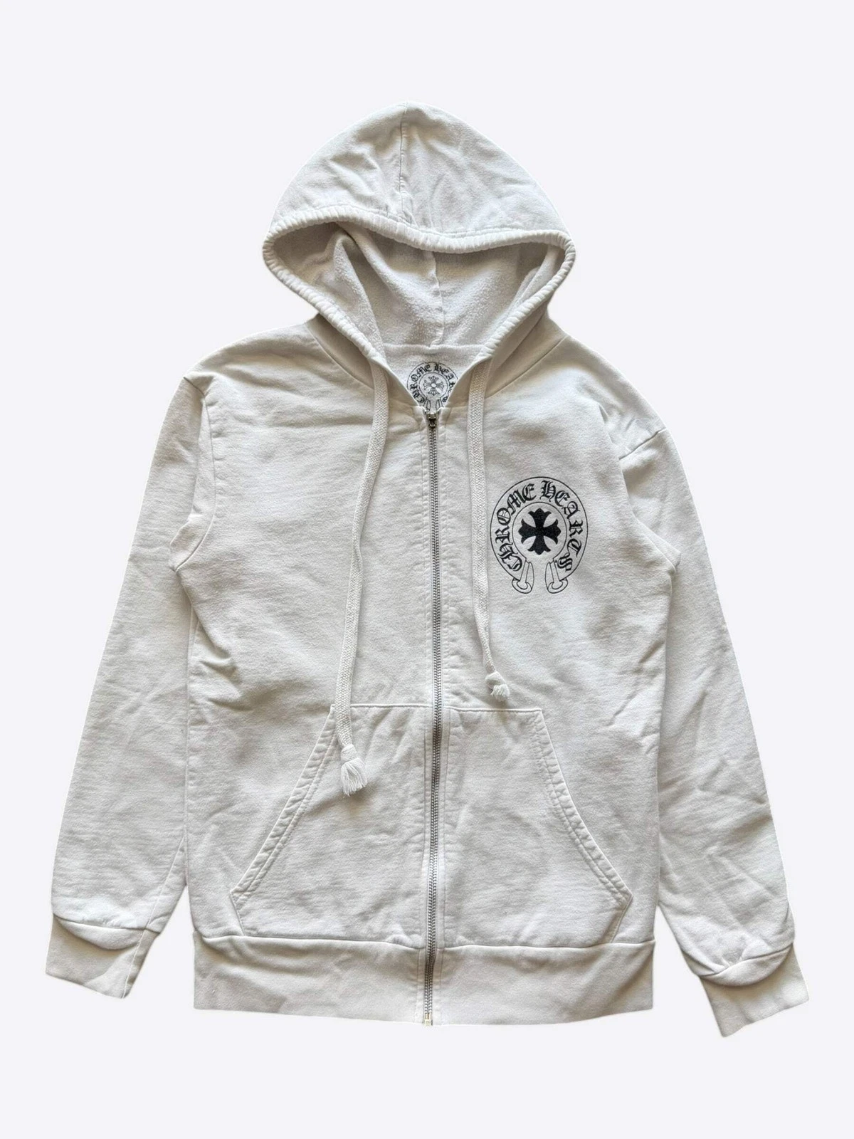 Chrome Hearts White & Black Eyechart Zip Up Hoodie