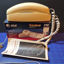 AT T 210M Trimline Corded White Telephone With Illuminated Dial Buttons