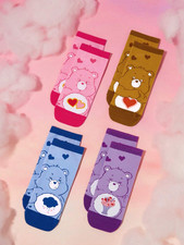 Care Bears Women's Cute Kawaii Licensed Cartoon Ankle Socks - Pack of 4