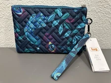 Lug Peekaboo Convertible Wristlet Pouch Bag in Peacock Multi RFID