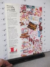 LUDEN's candy bar 1980s salesman ad sheet Easter Christmas Santa Claus box 