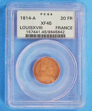 1814-A 20 Francs Louis XVIII France PCGS XF45 Gold Coin