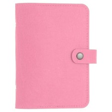 Felt Binder, 6 Ring Soft Cover Refillable Notebook Binder with Pocket A6 Pink