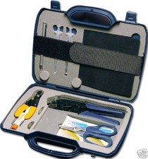 Pro Fiber Optic Cable Tool Kit w/Hard Carry Case - Cutter Stripper Crimper New