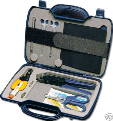 Pro Fiber Optic Cable Tool Kit w/Hard Carry Case - Cutter Stripper Crimper New