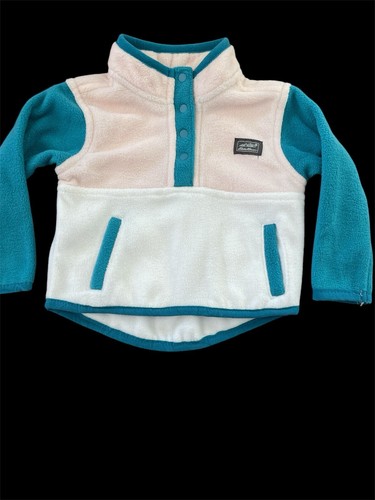 Eddie Bauer NWT Pink/Turquoise Capri Breeze Fleece Top & Jogger Pants-12Mos - Picture 2 of 9