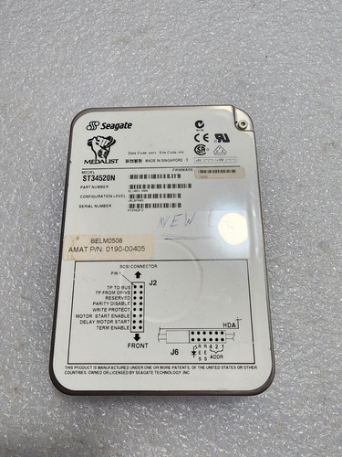 SEAGATE ST34520N 4.5gb SCSI 50P Drive FW: 1498 AMAT 0190-00405 - 第 1/4 張圖片