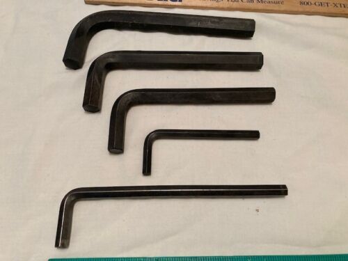 MADE USA STEEL VINTAGE (5) HEX KEY ALLEN WRENCH -9/16" - 1/2" -7/16" - 1/4 -5/16 - Picture 2 of 7