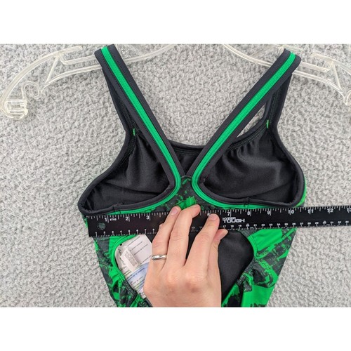 Dolfin Xtra Sleek Competition Training Swimsuit size 26 Green and Black - Picture 5 of 11