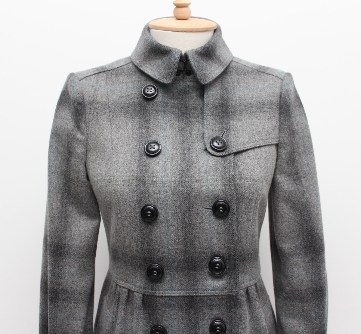Women's BURBERRY London Wool Cashmere Nova Check Long Coat RARE