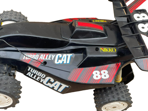 Vintage 80s Nikko Black Turbo Alley CAT 88 RC Car, for Parts or Repair - Picture 12 of 13