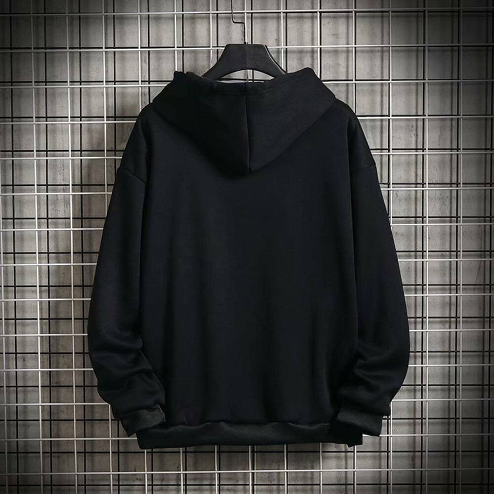 ほぼ新品！OVERCOAT HOODIE Fashion Printed Mens Trench Coat Streetwear Hooded Harajuku