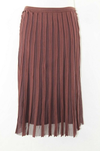 Max Studio Sz XS Brown Cotton Blend Mesh Insert 100% Cotton Lined Skirt - Picture 2 of 7