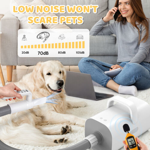 High Velocity Dog Dryer 4-in-1 Adjustable Temperature Pet Hair Dryer W/4 Nozzles - Picture 3 of 7