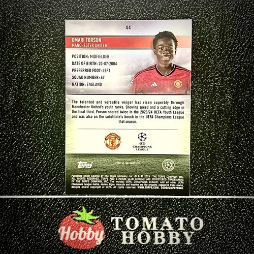 REFRACTOR PRISMA SEPIA OMARI FORSON RC/75 TOPPS STADIUM CROMADO UEFA 2023-24 - Imagen 2 de 2