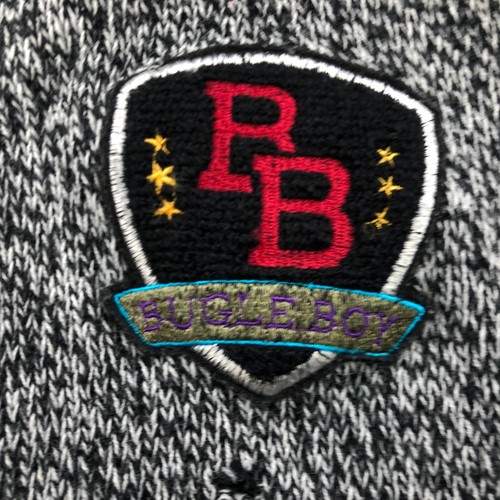 Vintage Bugle Boy Sweater Boys Large Gray Cardigan Button Front Varsity - Picture 5 of 12
