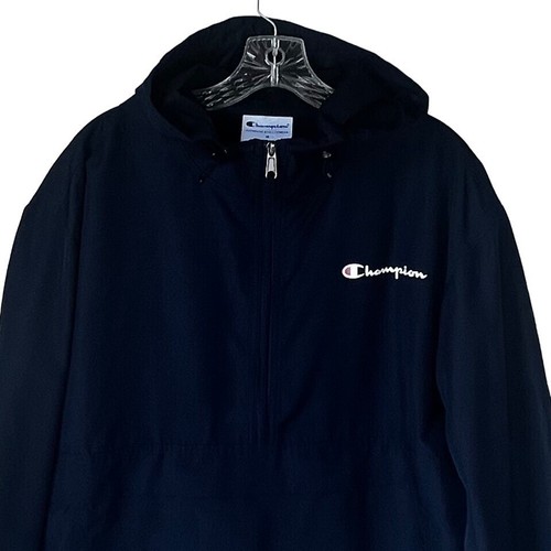 Champion Authentic Activewear Pullover Hoodie Jacket Mens Medium Blue - Picture 3 of 11