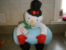 NEW Holiday Time Snowman Plush Hugging Blue Blanket Throw 50" x 60"