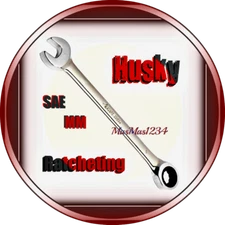 HUSKY Ratcheting Combination Wrench - SAE - MM - Polished Chrome - Fast Shipping