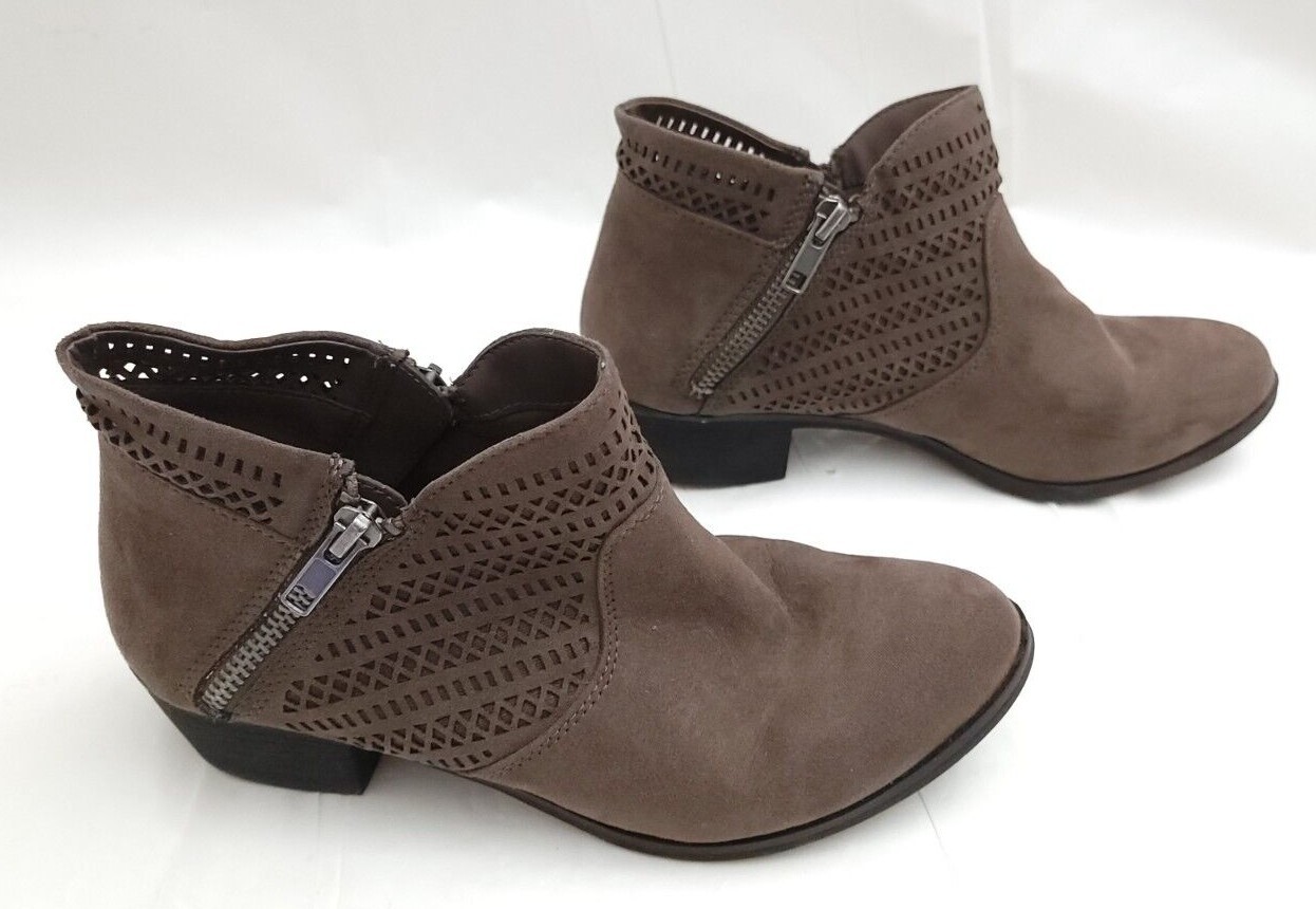 Brown Fashion Ankle High Boots Abby Zip 