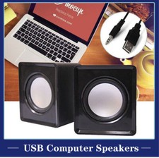 3.5mm Jack USB Wired Computer Speaker Stereo For PC Laptop Notebook Desktop FFrO