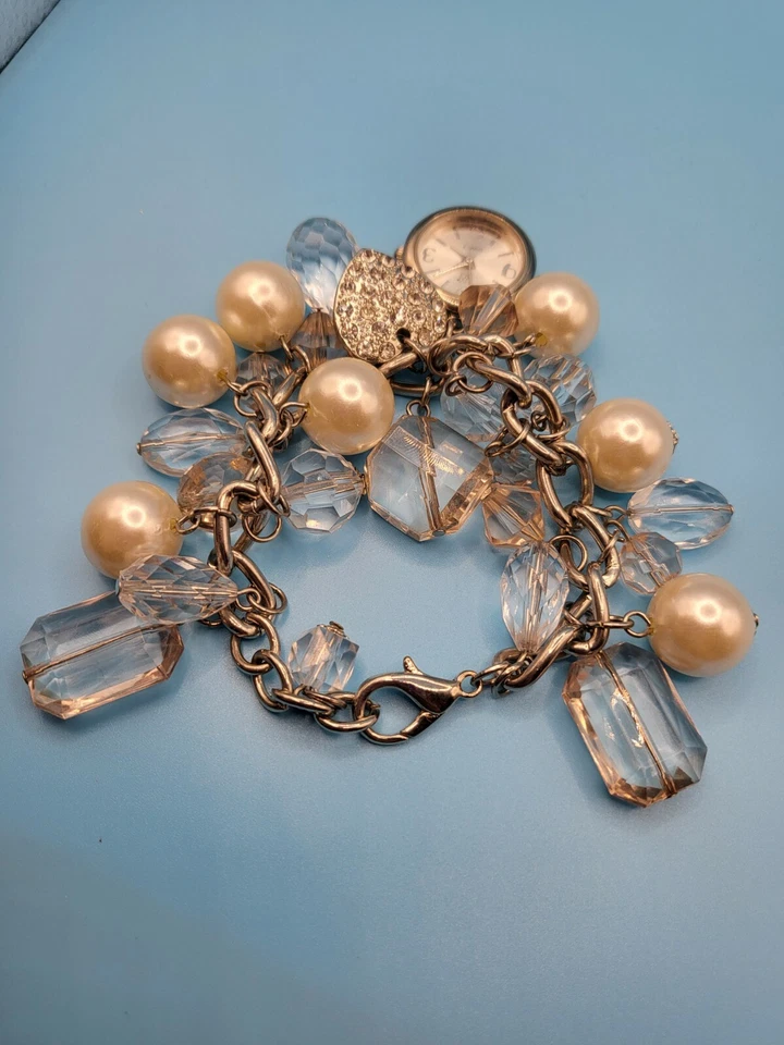 Vintage - Relógio/Pulseira Berloque Coração de Strass NY&C *Precisa de Bateria* - Imagem 2 de 4