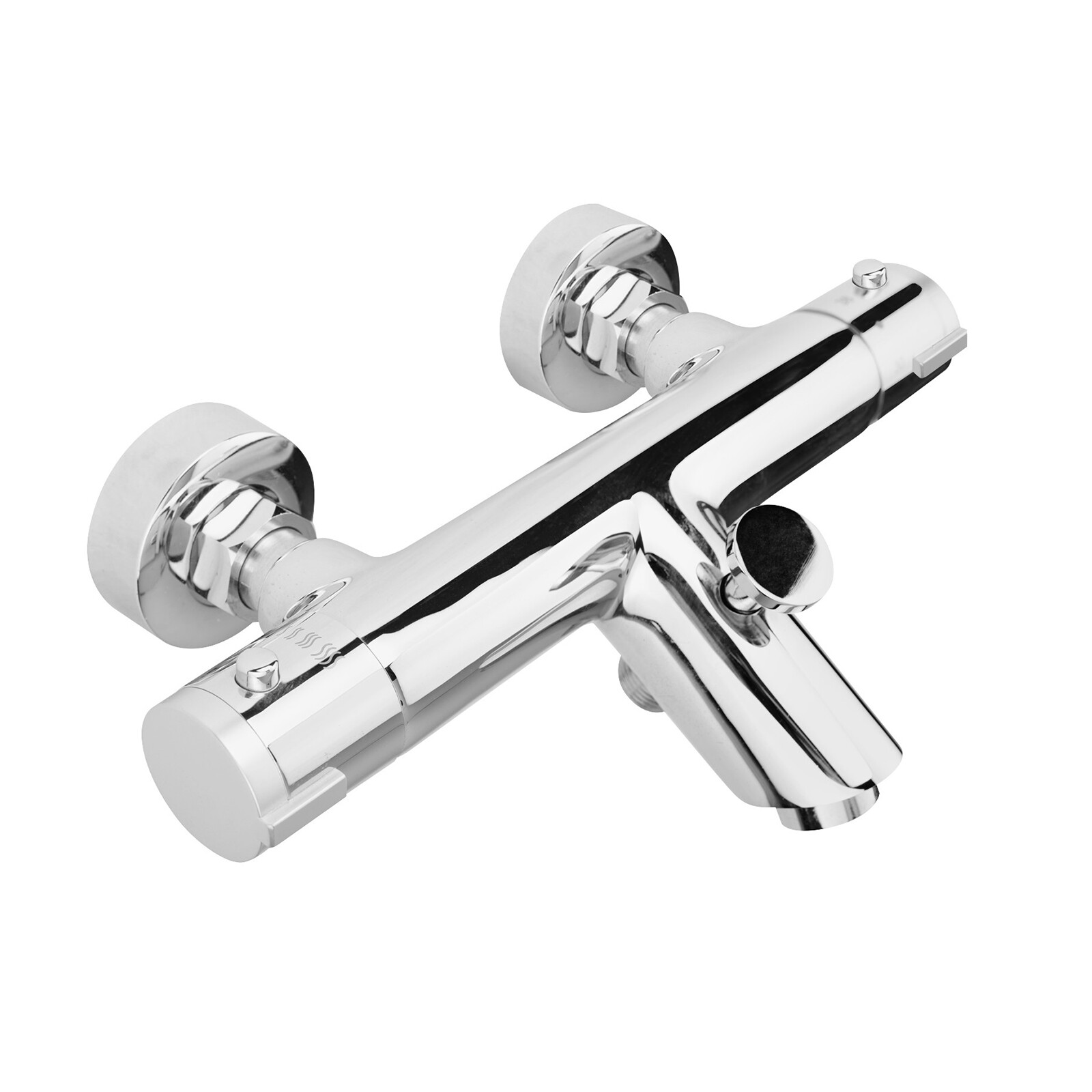 Wall Mounted Thermostatic Bath Shower Mixer Tap, 3 Way Shower Round