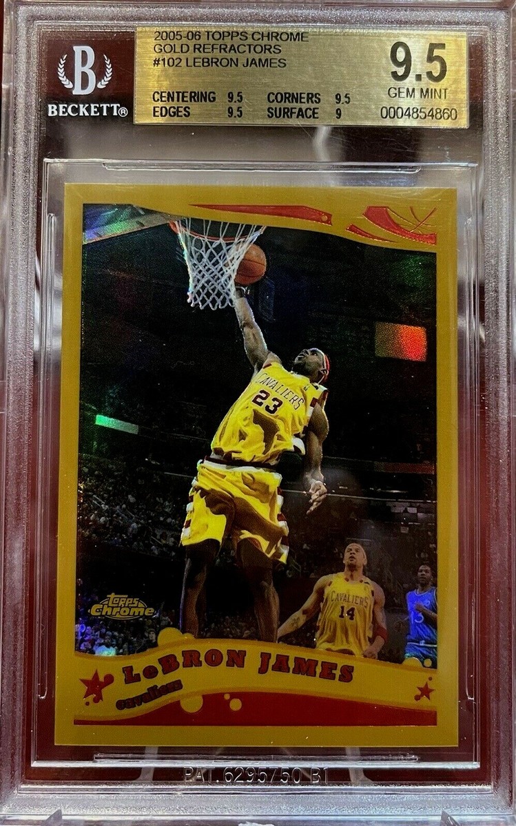 2005-06 LEBRON JAMES TOPPS CHROME GOLD REFRACTOR 67/99 BGS