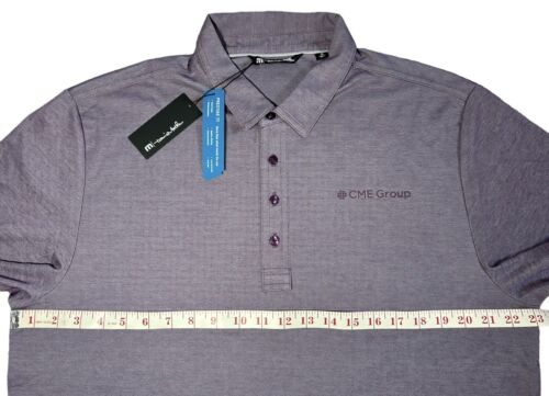 TRAVIS MATHEW Golf Polo Size XL Prestige 77 Ten Year Blackberry Pima Cotton Logo - Picture 13 of 14