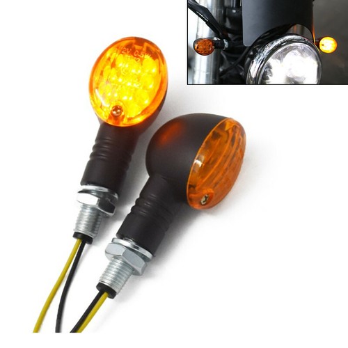 2 PCS Cafe Racer Motorcycle Turn Signal Light Turn Lamp Indicator Waterproof - Bild 3 von 5
