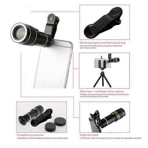 Universal 20X Zoom External Mobile Phone Camera HD Telephoto Lens Zoom Focus - Zdjęcie 3 z 14