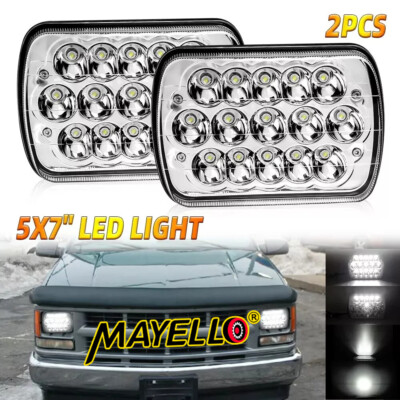 Pair 7x6'' LED Headlights for Chevy C1500 C2500 C3500 K1500 K2500 K3500 1988-1999
