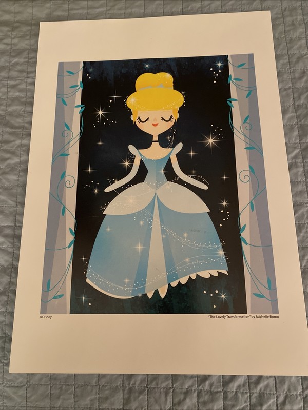 Michelle Romo "The Lovely Transformation" Print - Cinderella - Disney 15.5x11