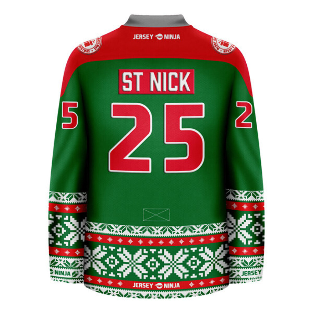 Christmas North Pole Nicks Green Holiday Hockey Jersey eBay