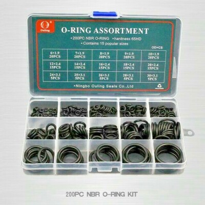 200 Stück Gummi O Ring Oring Dichtung Sanitär Garage Dichtungssortiment Set Kit