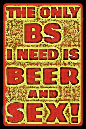 Metal Plate Sign Alcohol Drink Beer BS Life Sex Cave Funny Home Wall Bar Decal