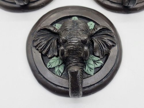 Set of Three (3) Elephant Wall Decor Plaques, 5 3/4" Wide - Picture 4 of 22