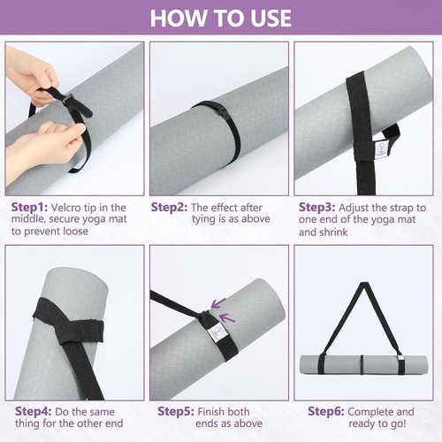 YOGAER Yoga Mat Carrier Strap, Adjustable Thick Straps Sling For Carrying Large - Picture 7 of 12