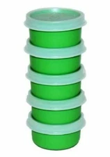 Tupperware Smidgets 1 oz. Mini Bowls Set of 5 Green NEW Pills Vitamins Coins