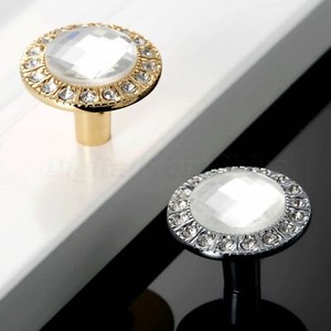 Fashion Modern Crystal Knobs Rhinestone Glass Pull Cabinet Drawer