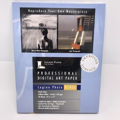 Legion Photo Gloss Professional Digital Art Paper 50 Sheets 8.5'' x 11''
