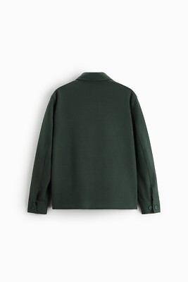 CALEE NO POCKET SMOOTH S/S SHIRT M〜L相当 New Zara Pocket Overshirt Shirt Jacket S Green 0706/318